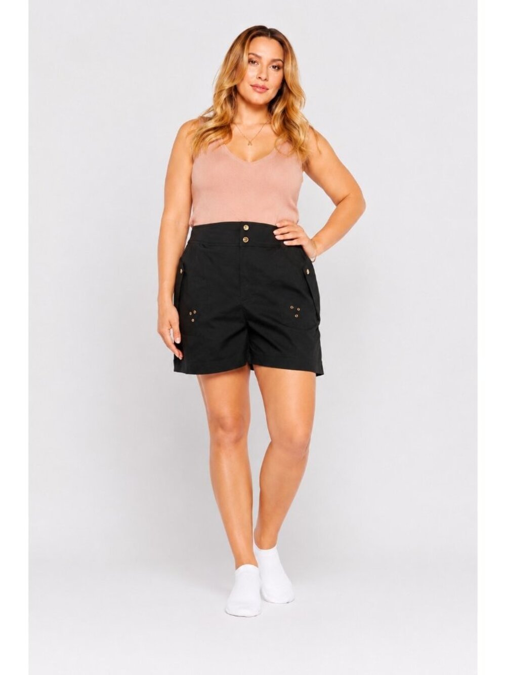 Lauren Ralph Lauren Women's Size 18 Black Twill Shorts Gold Bottons NEW